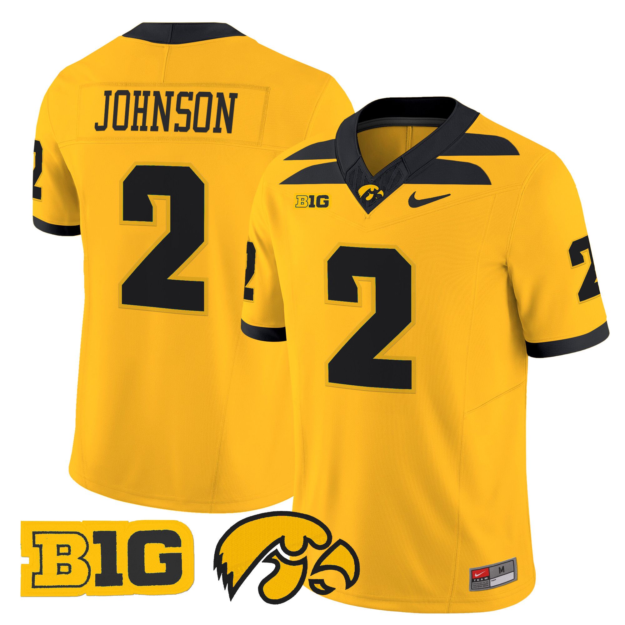 Men Iowa Hawkeyes #2 Johnson Yellow Nike 2024 Vapor Limited NCAA Jersey style 1->ncaa teams->NCAA Jersey